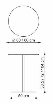 Tavolino, Jolly, design Caimi Lab-misure